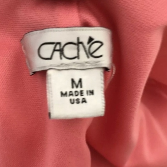 Cache Woman Top Blouse Sz M Halter Neck Salmon Pin - Picture 4 of 5